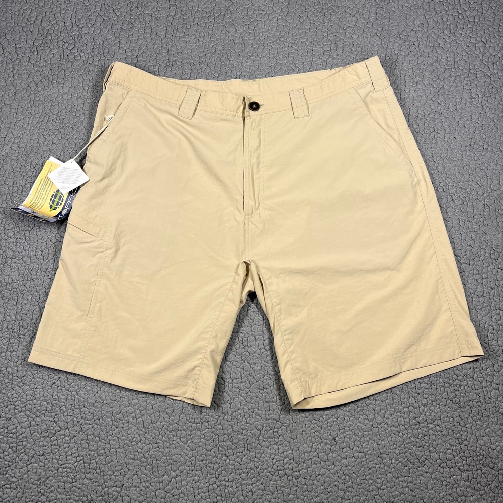 ExOfficio Nomad Shorts Mens 40 Lt Khaki Nylon Hiking Outdoor NWT Defect